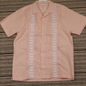 WHATABURGER Guayberas Orange White Embroidered Pockets S Short Sleeve Shirt RARE
